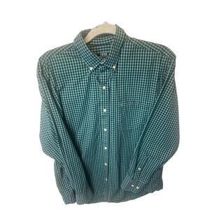 Izod, Men's Green/Blue Gingham L/S, Size M